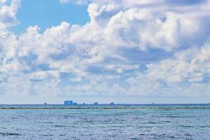 Tropical landscape panorama view to Cozumel island cityscape Mexico. photo