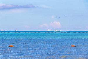 Tropical landscape panorama view to Cozumel island cityscape Mexico. photo