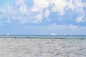 Tropical landscape panorama view to Cozumel island cityscape Mexico. photo