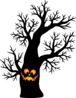 fundo assustador de árvore de halloween png