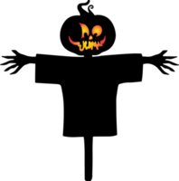silhouette d'épouvantail d'halloween png