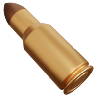 3d rendering one gun bullets isolated