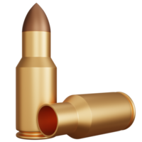 3d rendering two gun bullets isolated png