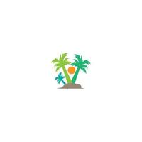 árbol de coco icono imagen ilustración vector diseño playa paisaje símbolo