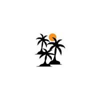 árbol de coco icono imagen ilustración vector diseño playa paisaje símbolo