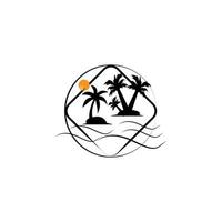 coconut tree icon image illustration vector design beach scenery symbol