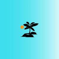 árbol de coco icono imagen ilustración vector diseño playa paisaje símbolo