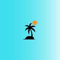 árbol de coco icono imagen ilustración vector diseño playa paisaje símbolo