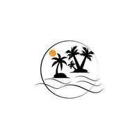 coconut tree icon image illustration vector design beach scenery symbol