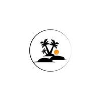 árbol de coco icono imagen ilustración vector diseño playa paisaje símbolo