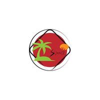 árbol de coco icono imagen ilustración vector diseño playa paisaje símbolo