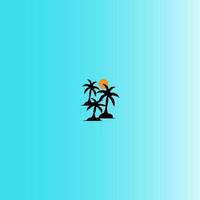 árbol de coco icono imagen ilustración vector diseño playa paisaje símbolo