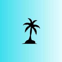 árbol de coco icono imagen ilustración vector diseño playa paisaje símbolo