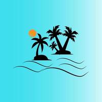 árbol de coco icono imagen ilustración vector diseño playa paisaje símbolo