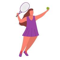 jugadora de tenis con una raqueta. ilustración vectorial dibujada a mano de atleta femenina. chica de juego deportivo aislada en un fondo blanco. vector