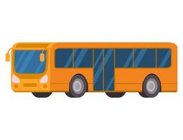 autobús urbano amarillo. ilustración vectorial estilo plano.concepto de transporte público.vista lateral del vehículo.aislado sobre fondo blanco. vector