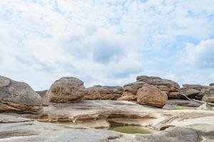 stone landscape, cloud and blue sky. Sam Phan Boke, Ubon Ratchathani Thailand photo