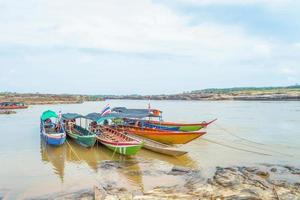 Long tail boat in Sam Phan Boke, Ubon Ratchathani Thailand photo