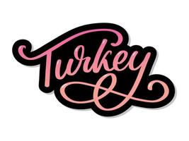 Turkey Lettering. Handwritten name of the country. Vector design template.