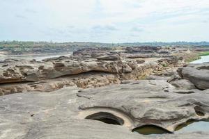 stone landscape, cloud and blue sky. Sam Phan Boke, Ubon Ratchathani Thailand photo