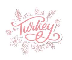 Turkey Lettering. Handwritten name of the country. Vector design template.