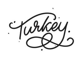 Turkey Lettering. Handwritten name of the country. Vector design template.