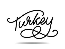 Turkey Lettering. Handwritten name of the country. Vector design template.