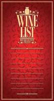 Vintage  Design Vine List long red menu vector