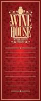 Vintage wine house long menu vector