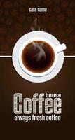 plantilla de folleto de menú de café para café, cafetería vector