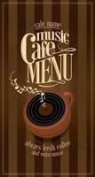 Retro music long cafe menu vector