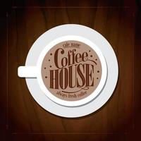 Coffee menu always fresh coffee,cup of coffee on the tree background vector