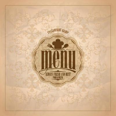 Retro paper restaurant menu design style