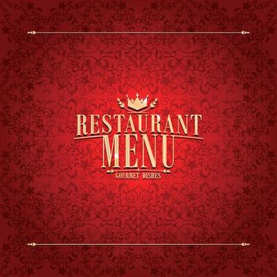 Restaurant red Menu design ,vintage card