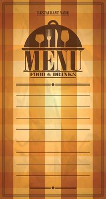 Food and drinks menu retro style tablecloth background.