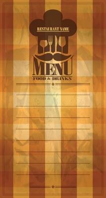 Food and drinks menu with cook cap