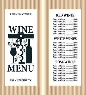 Retro wine menu with a price list of different wines 12524264 Vector Art at Vecteezy