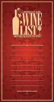 Vintage  Wine List long design card vector