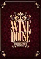 Vintage violet wine house menu with frame vector