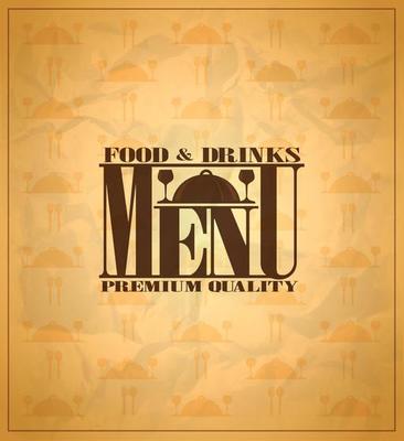 Restaurant food and drinks menu, retro design style