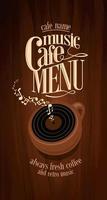 menú de café de música retro largo vector