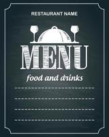 Food and drinks menu. Chalkboard background vector