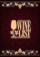 Vintage wine list menu violet background gold frame vector