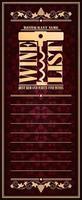 Vintage violet wine list long gold frame menu vector