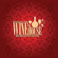 Wine house menu Vintage design card vector