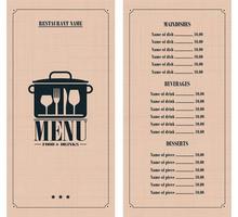 Restaurant menu on a retro line texture background vector