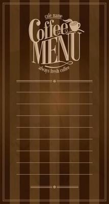 Coffee Menu Design retro card