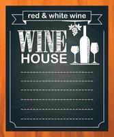 Chalk blackboard wine house menu, empty space for text. Wood background vector