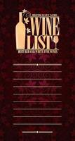 Vintage Wine List violet long menu design vector