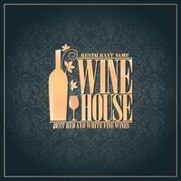 Wine house best red and white fine wines chalkboard background vector